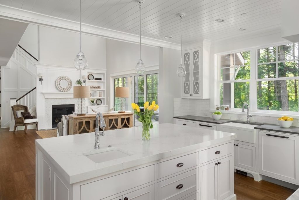 Painted Shiplap Ceiling for Kitchen